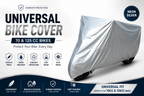 Universal Bike Cover 70 & 125 | Neon Silver Scratch & Rust Proof