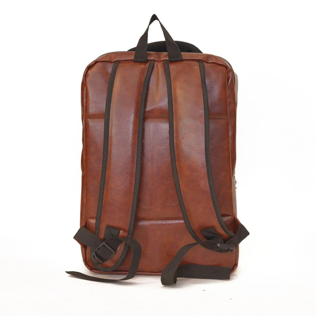 Premium Brown Leather Laptop Backpack for Men & Women | Business Travel Backpack