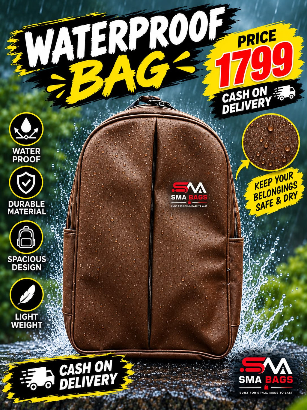 SMA Waterproof Laptop Backpack – Premium Laptop Bag